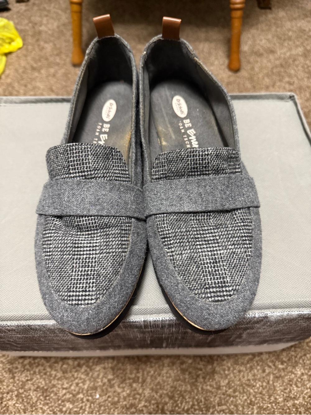 Dr. Scholl's Gray Tweed Slip-On Loafers